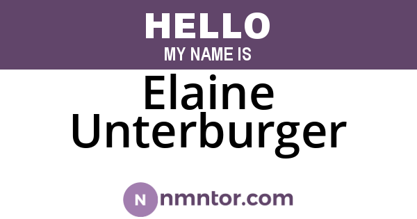 Elaine Unterburger