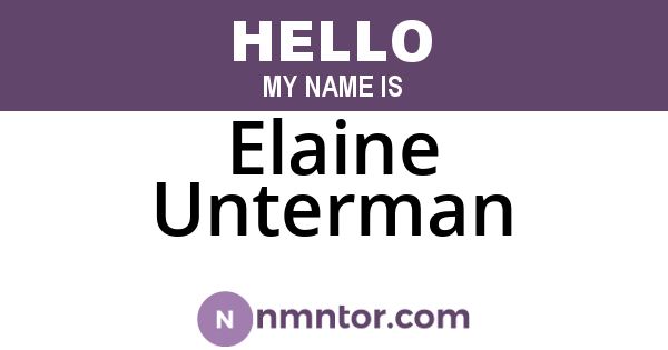 Elaine Unterman