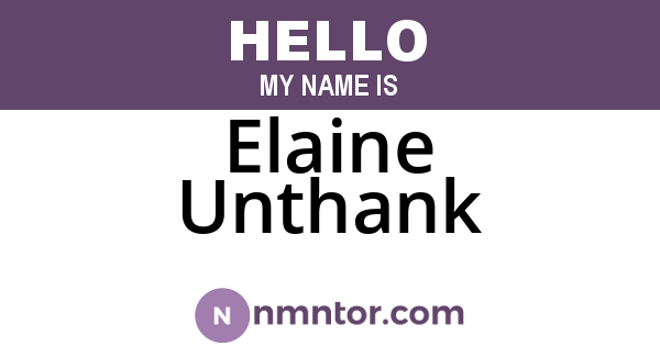 Elaine Unthank