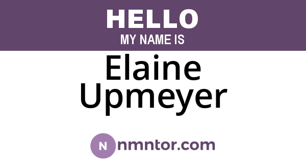 Elaine Upmeyer
