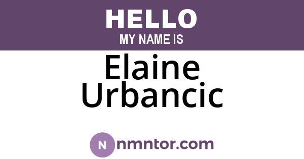 Elaine Urbancic