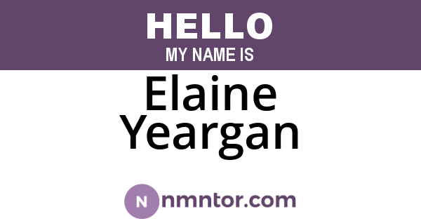 Elaine Yeargan