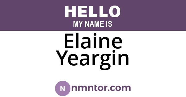Elaine Yeargin