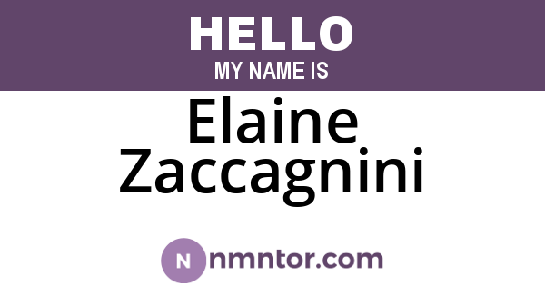 Elaine Zaccagnini