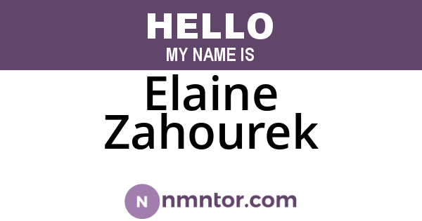 Elaine Zahourek