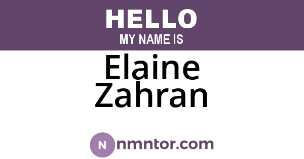 Elaine Zahran