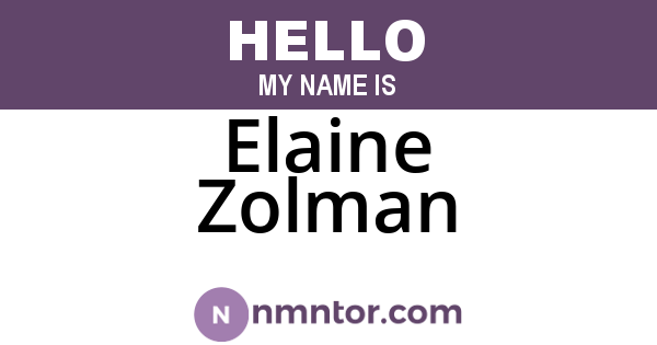 Elaine Zolman