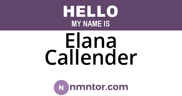 Elana Callender