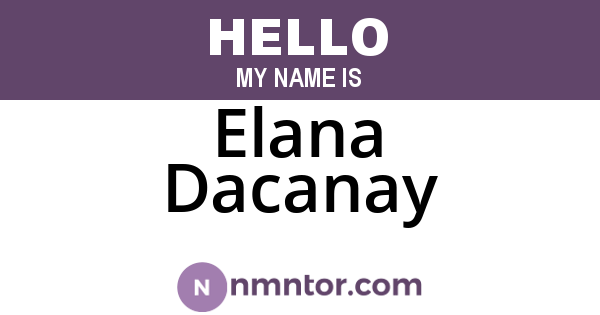 Elana Dacanay