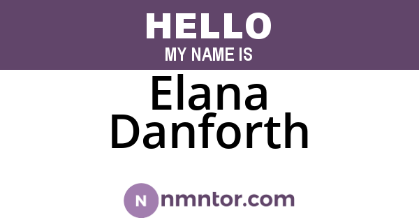Elana Danforth