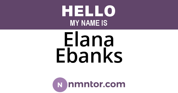 Elana Ebanks