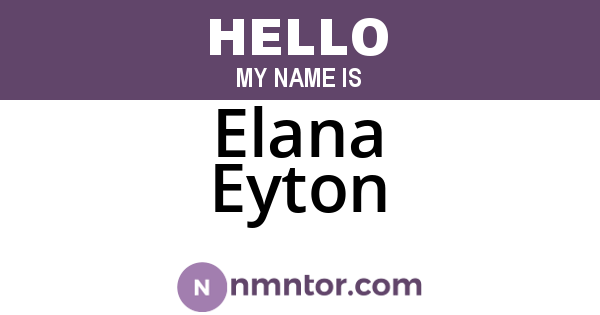 Elana Eyton