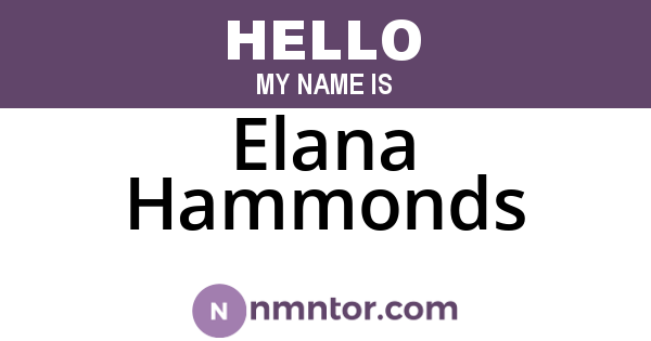 Elana Hammonds