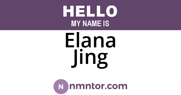 Elana Jing