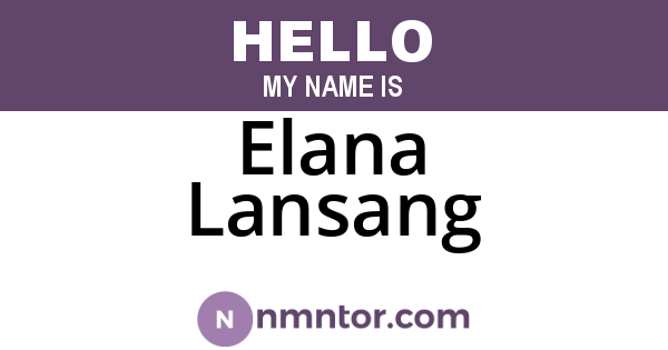 Elana Lansang