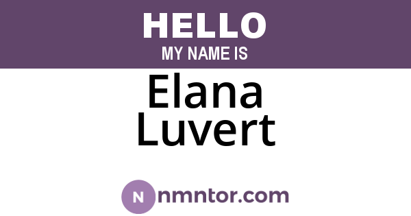 Elana Luvert