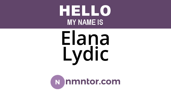 Elana Lydic