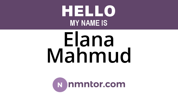 Elana Mahmud