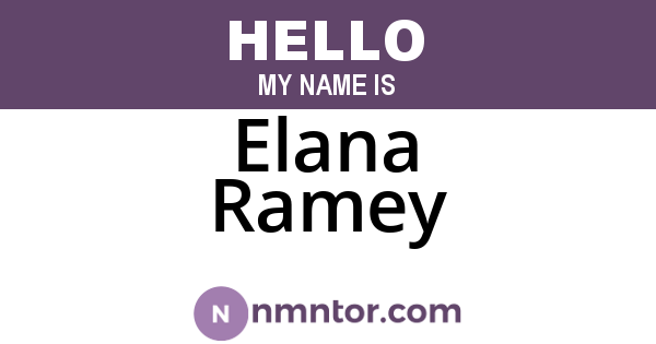Elana Ramey