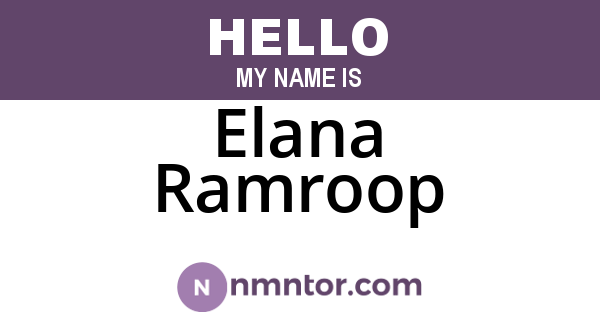 Elana Ramroop