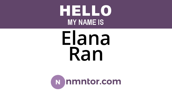 Elana Ran