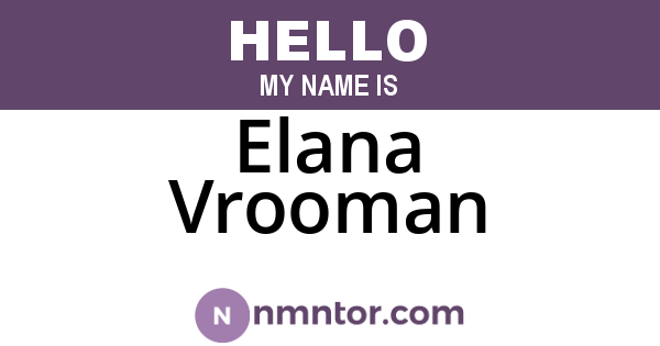 Elana Vrooman