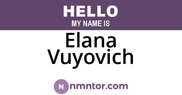 Elana Vuyovich
