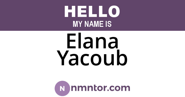 Elana Yacoub