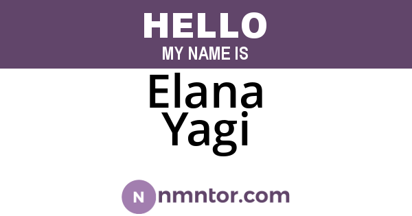 Elana Yagi