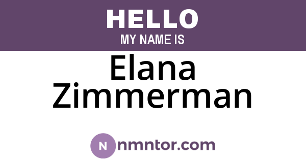 Elana Zimmerman