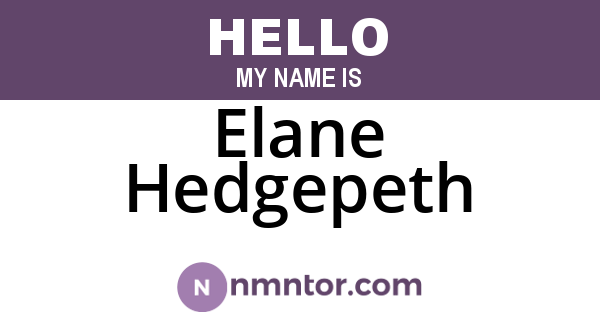 Elane Hedgepeth