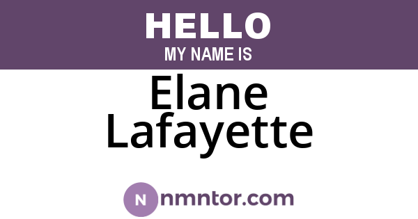 Elane Lafayette
