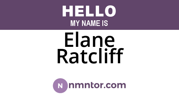 Elane Ratcliff