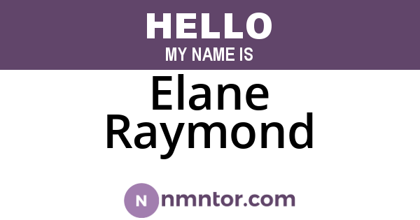 Elane Raymond