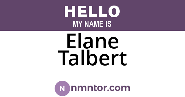 Elane Talbert