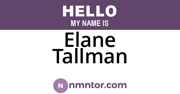 Elane Tallman