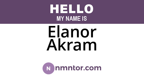 Elanor Akram