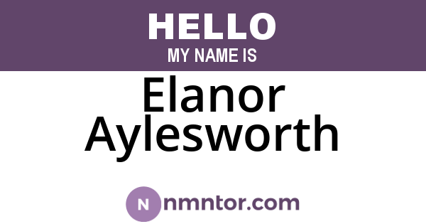 Elanor Aylesworth
