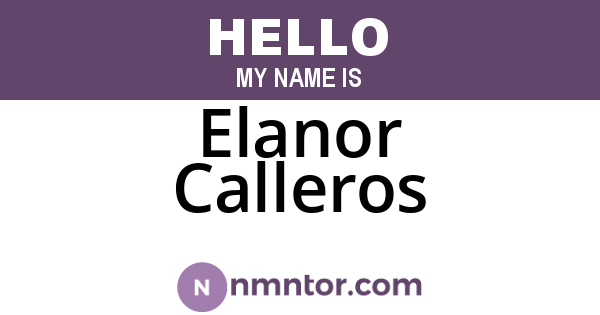 Elanor Calleros