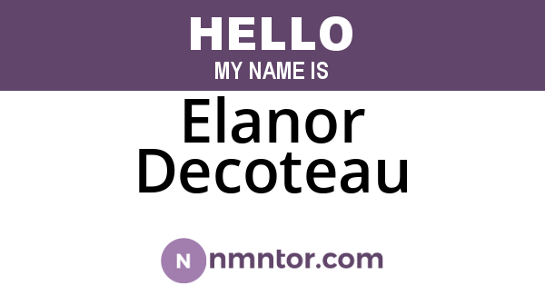 Elanor Decoteau