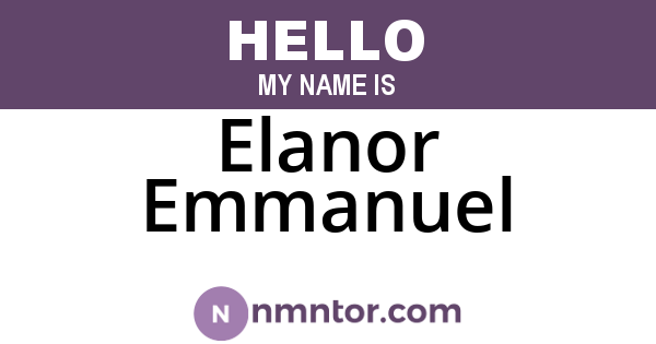 Elanor Emmanuel