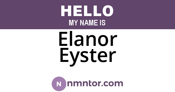 Elanor Eyster