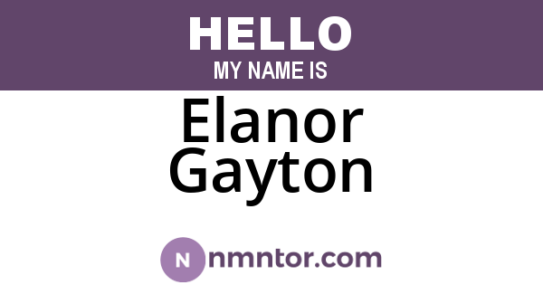 Elanor Gayton