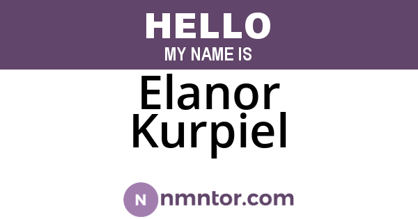 Elanor Kurpiel