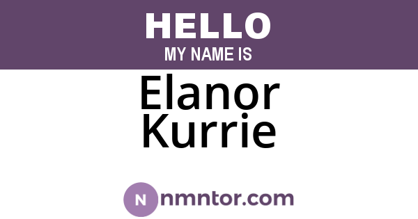 Elanor Kurrie