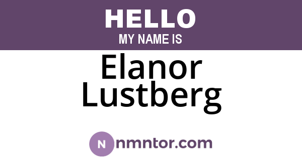 Elanor Lustberg