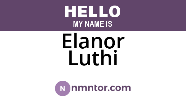 Elanor Luthi