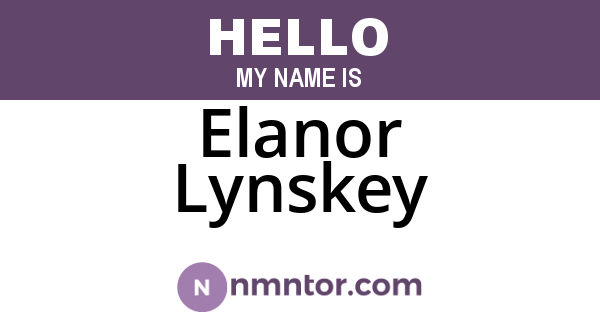 Elanor Lynskey
