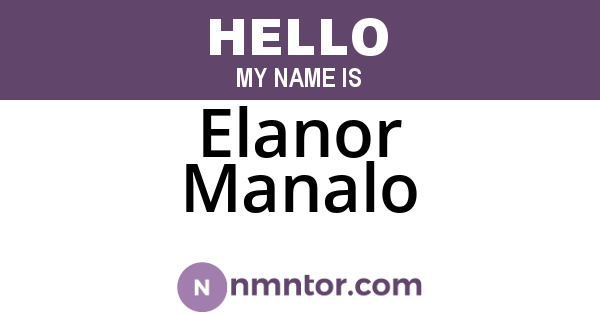 Elanor Manalo
