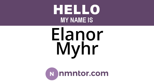 Elanor Myhr